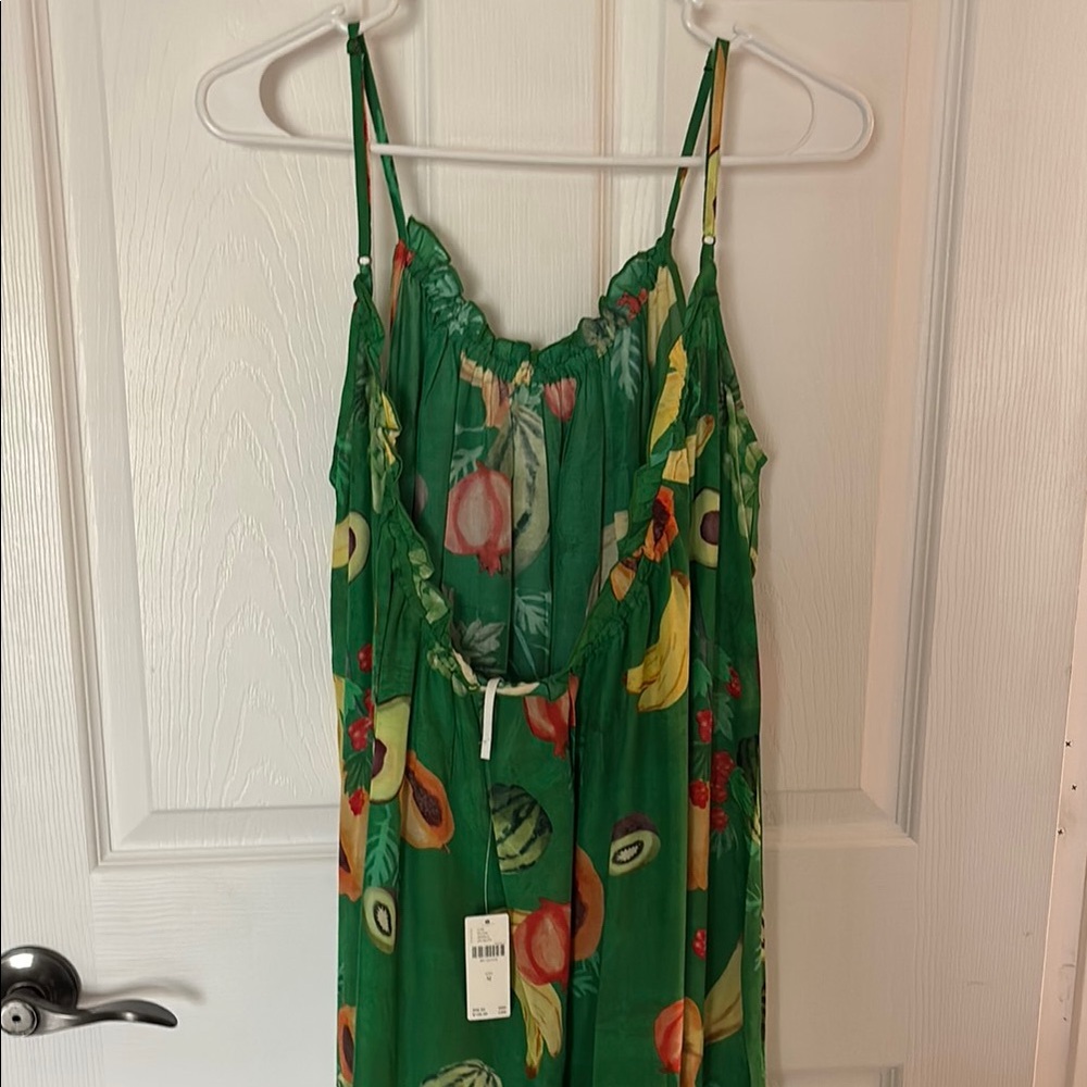 Anthropologie Green Sundress Maxi with Spaghetti Straps - Picture 3 of 9